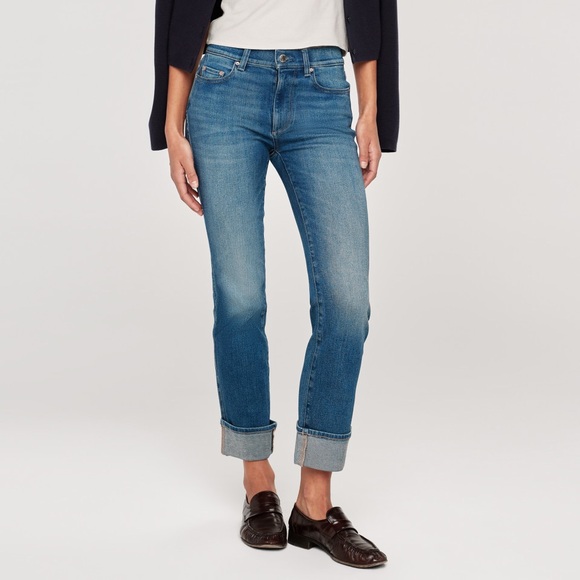 DL1961 Mara Straight Mid Rise Ankle, Hulton Cuffed